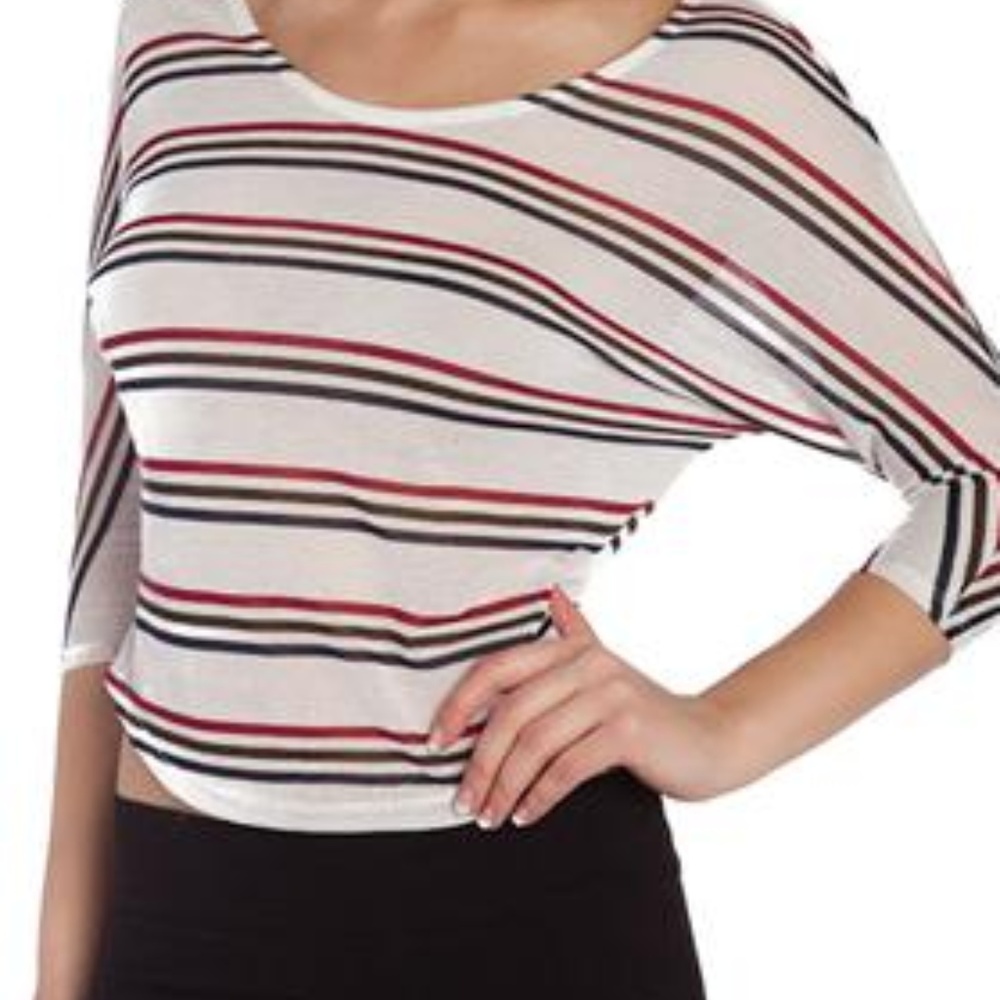 Stripe Crop Top Blouse